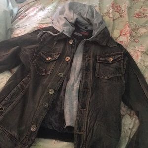 Fur lined Hooded Denim Jacket